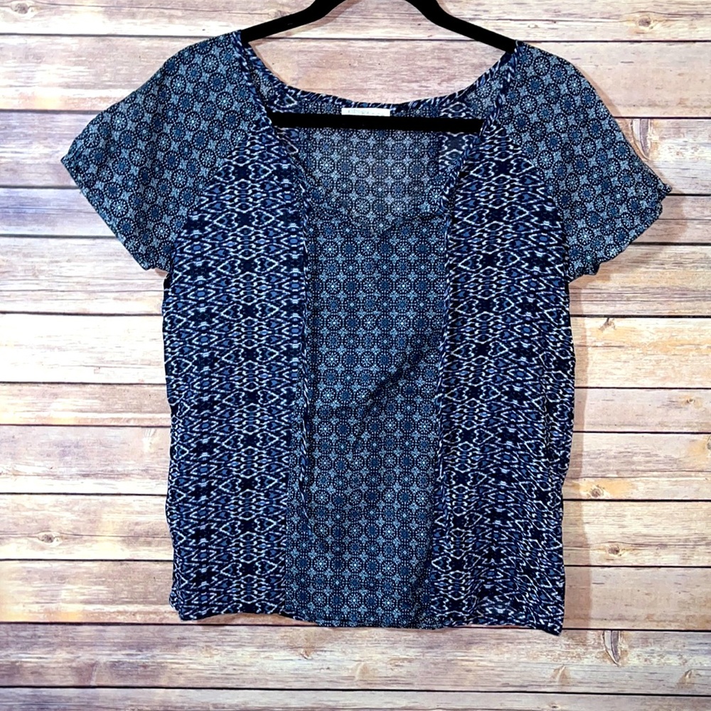 ⭐️ Anthropologie Hinge Blue Cotton Peasant Blouse